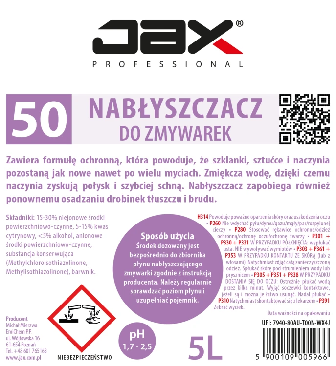 JAX 50 5L etykieta.webp