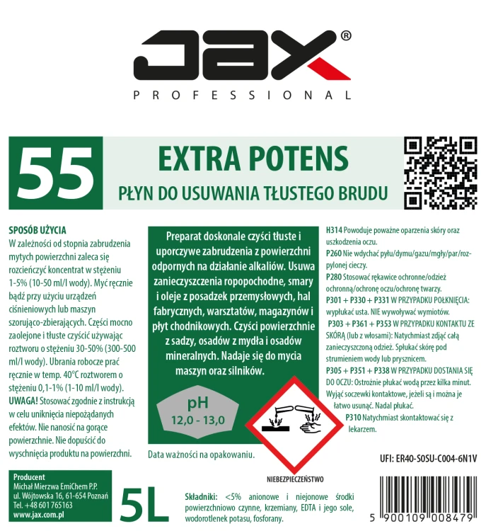 JAX 55 5L etykieta.webp