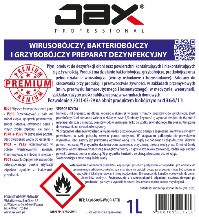 JAX 34 PREMIUM 1L etykieta.webp