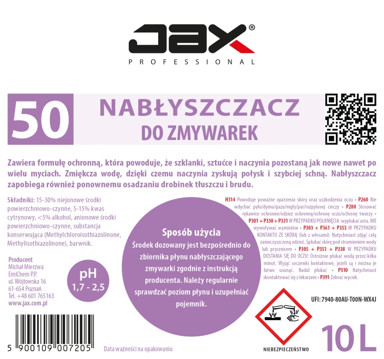 JAX 50 10L etykieta.webp