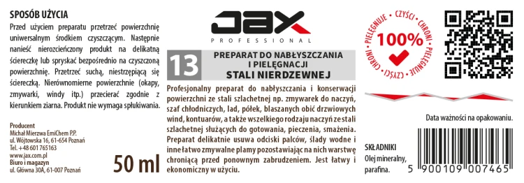 JAX 13 50 ml etykieta.webp